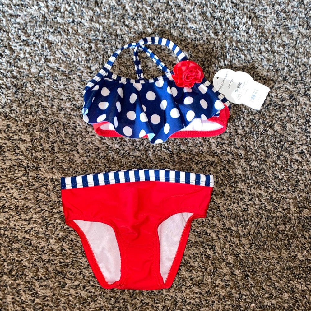 Red white & blue infant bikini NWT